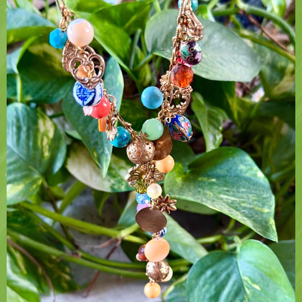 Exquisite Multi CHARM BEAD NECKLACE BY Sequin Vintage Style NEW CONDITION NWT
